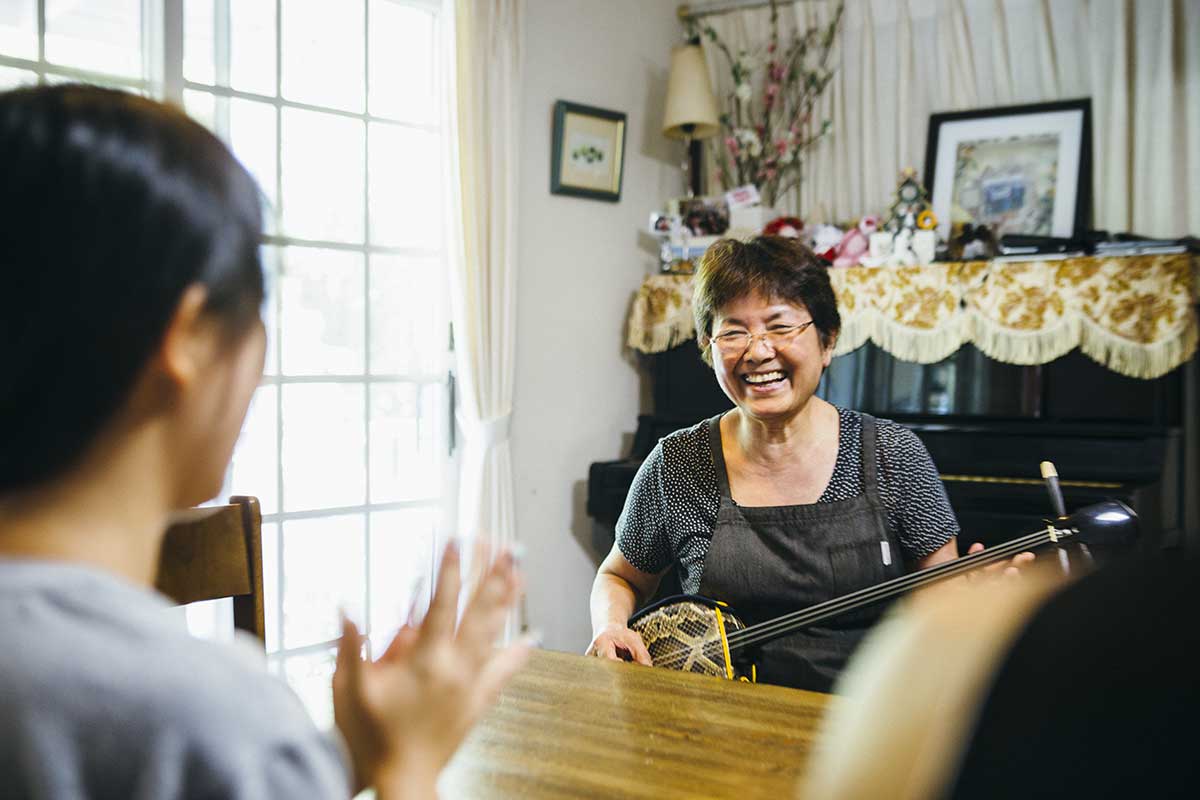 ゲストがきっかけで三線を始めたKeikoさん