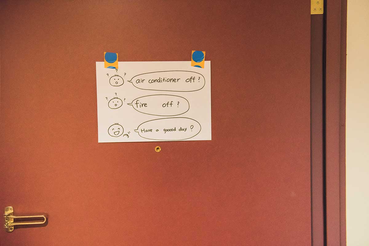 ゲストのためにつくった外出前のチェックポイント