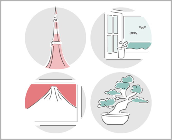 セールスポイント:差別化が図れるポイントは写真でアピール 近隣観光地、眺望を写真で紹介・日本らしい、味のある小物を映り込ませるのも好印象です。