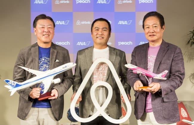 AirbnbとANA、Peachによるパートナーシップ締結